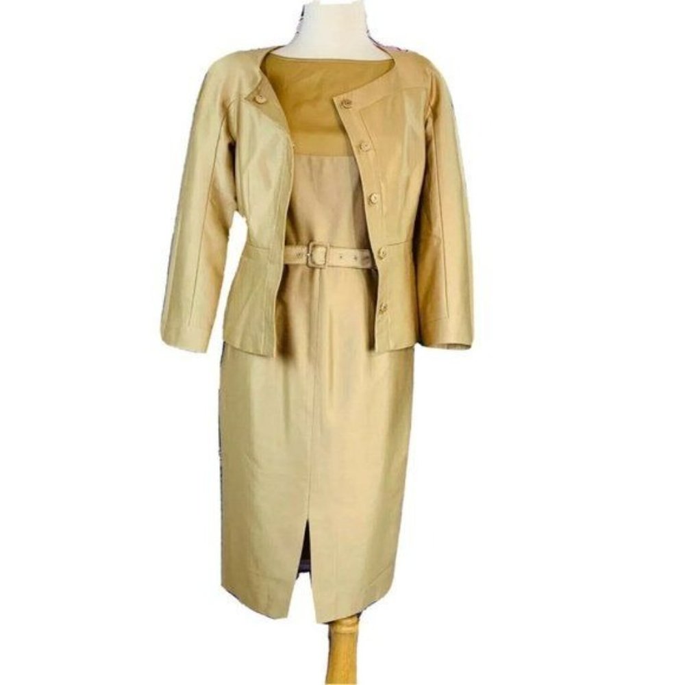 L.K. Bennet Suit 3Pc Dress Silk Set Elegant London International Luxury Fashion - Picture 6 of 16
